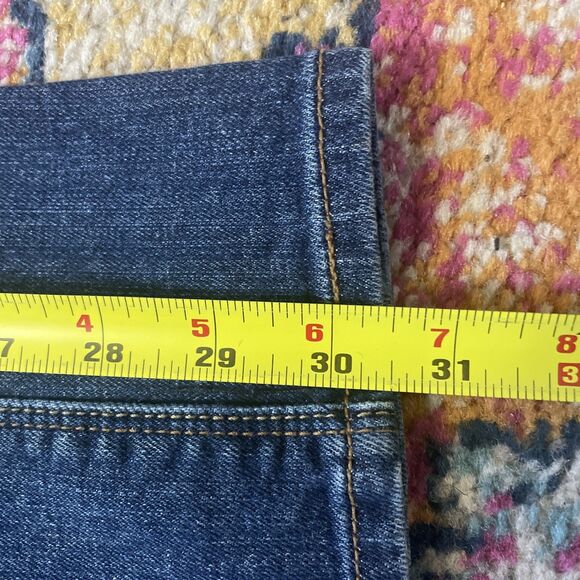 LEVI'S Boot Cut 525 Perfect Waist Stretch Jeans Blue Size 14 Light Distressing - Picture 8 of 11